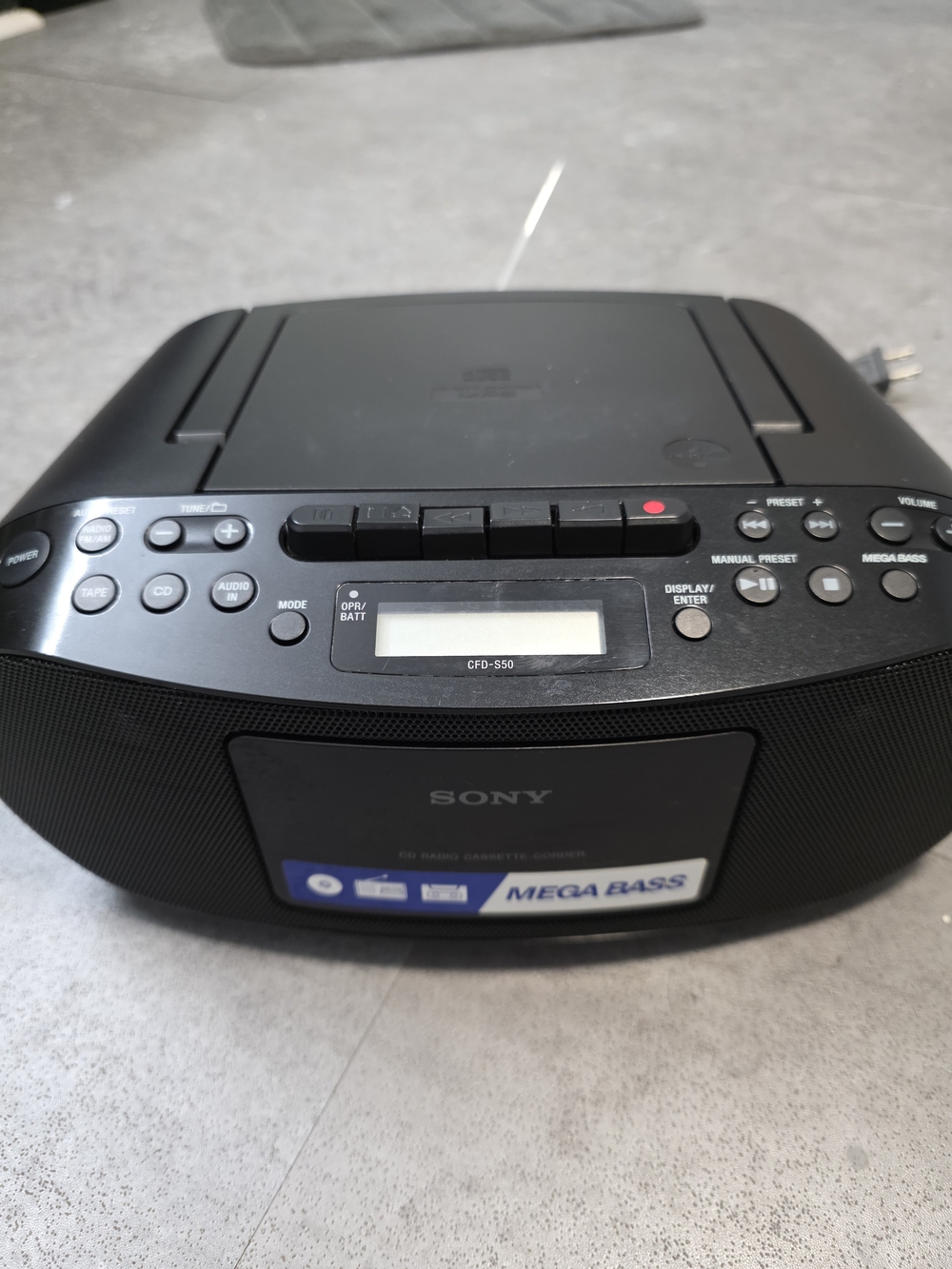 Sony CFD-S50 Portable Boombox CD Cassette AM/FM Radio